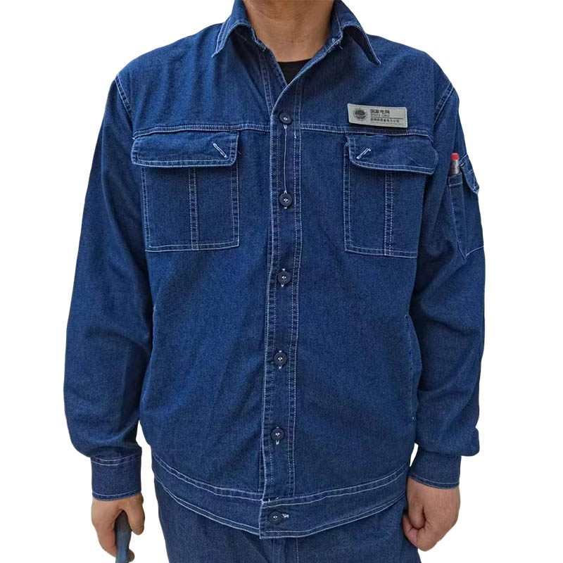 Do denim conductive yarn work clothes utilize embedded conductive fiber weaving technology?